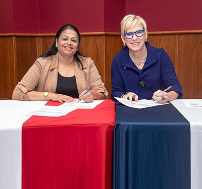 UW-Stout Chancellor Katherine P. Frank and Gateway Technical College President and CEO Ritu Raju